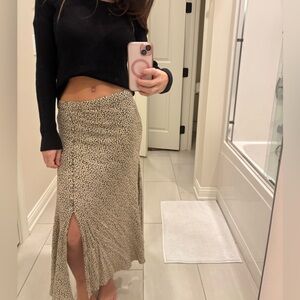 Leopard Print Midi Skirt